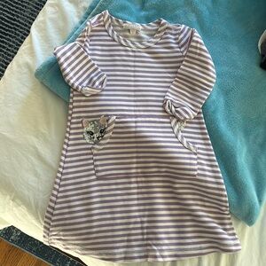Social Academy Size 4 Purple Striped Cat Dress